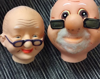 Cabezas de muñecas de abuela y abuelo...Cabezas de plástico...Hombres...Mujeres...Partes...Partes de juguetes