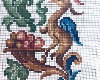 Vintage Permin of Copenhagen Vine Bell Pull Cross Stitch Embroidery Kit....Zephyr Wool Threads....Unused Kit... Embroidery Kit...Stitching