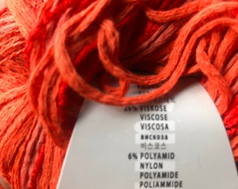 Lang Ella Yarn...Fiber Art....knitting... Crochet....Orange Ella Yarn