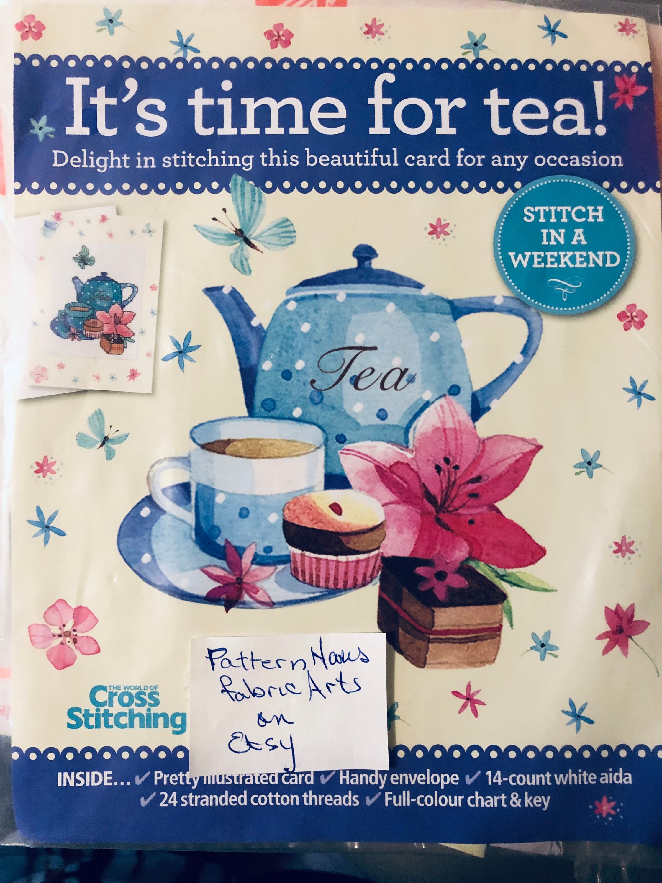 It's Time for Tea Counted Cross Stitch Kit...stitch A Card…gift Card to ...