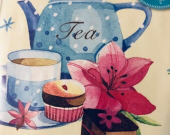 It's Time For Tea  Counted Cross Stitch Kit...Stitch A Card…Gift Card to Stitch