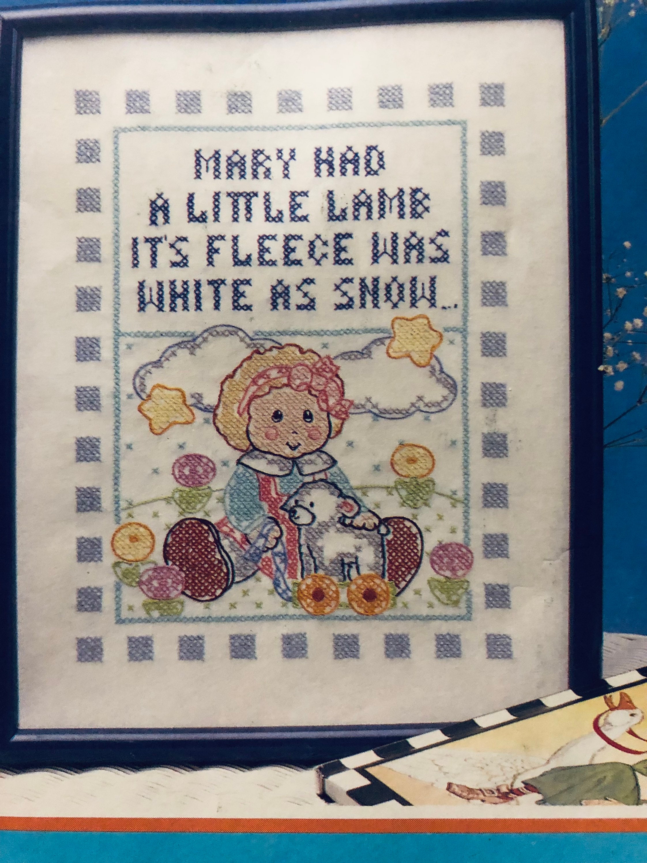ハンドメイド Marly 羊 Mary's Little Lamb Sampler Stamped Cross Stitch Kitthe Real