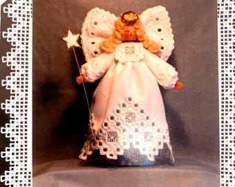 Adoring Angel Embroidery Pattern…Hardanger Angel Collection by Ruth Hanke… Traditional Norwegian Embroidery