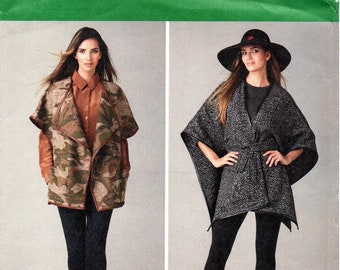 Simplicity 1281 Trendy Jackets, Belted Cape & Capelet / 2014 SZ xs-xl UNCUT