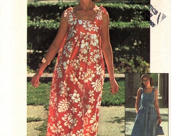 Ladies Hawaiian Maxi Midi Fancy Dress Beach Orchid Palm Tree Summer Aloha Hula