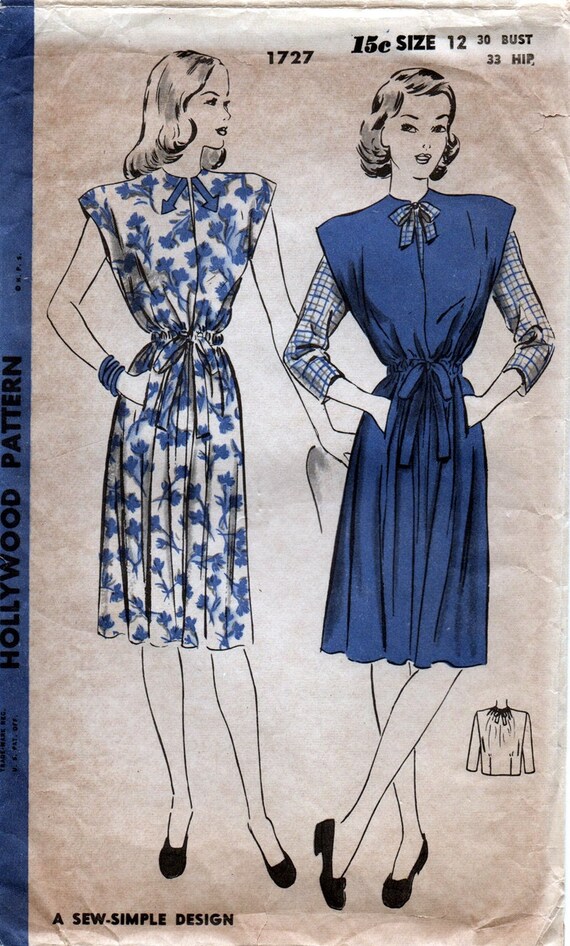 Hollywood 1727 Sublime One Piece Dress Or Jumper Blouse Etsy