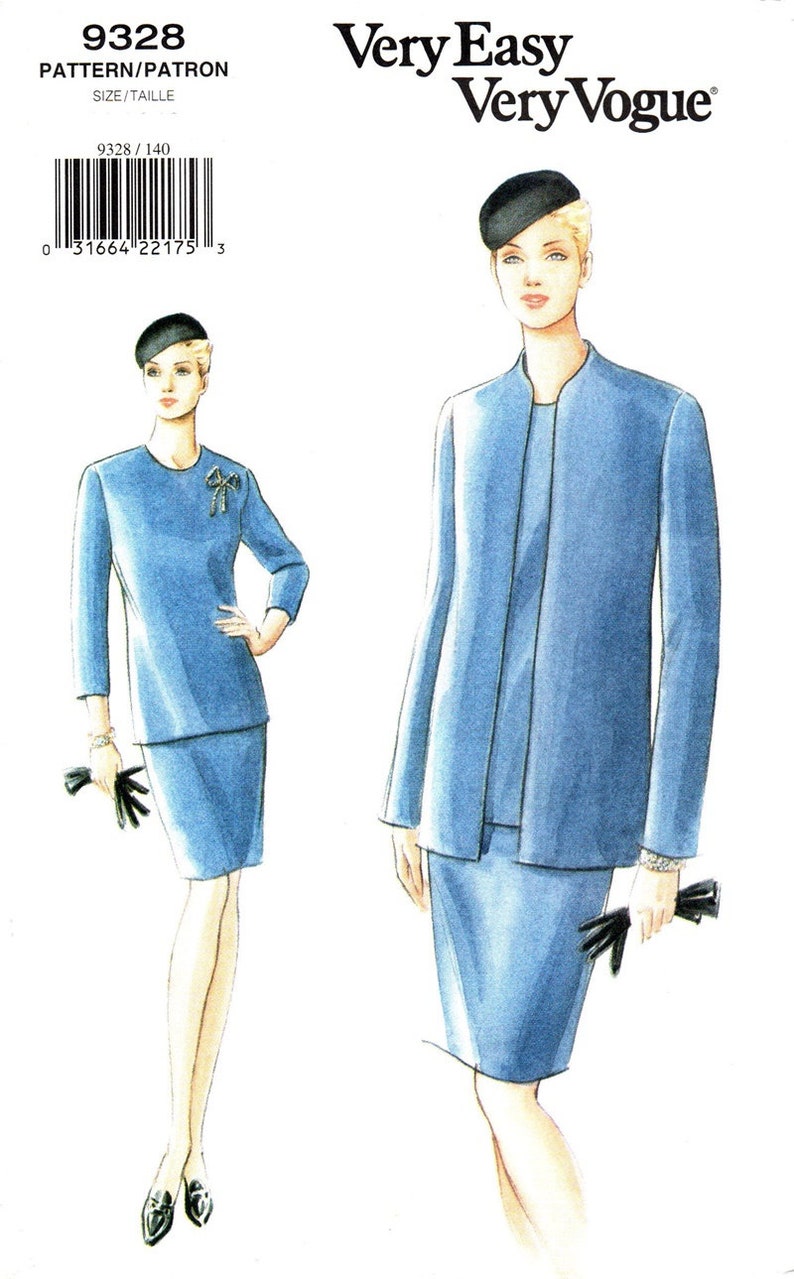 Vogue 9328 Blue Ribbon Jacket Top and Skirt / 1995 SZ14-18 | Etsy