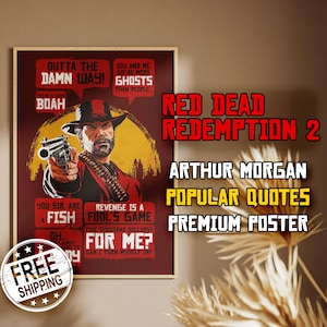 Red Dead Redemption 2 Poster - Arthur Morgan Quotes Print - Vintage Western Wall Art - Cowboy Gamer Room Decor - RDR2 Gift for Him - Dark
