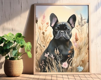 French Bulldog Poster: Dog Art for Home Puppy Pet Decor - Wall art French bulldog print