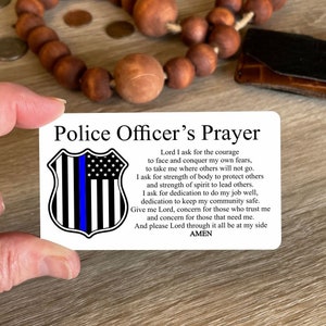 Police officer prayer wallet card - Personalized metal wallet card for Law Enforcement - Police week buy in bulk - Custom gift for Police