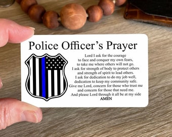 Police officer prayer card - personalized, police gifts