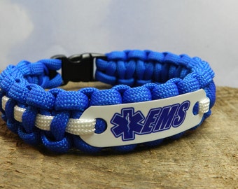 EMS paracord bracelet for men or women, EMS week or graduation gift idea