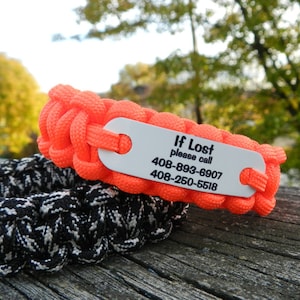 If lost bracelet with phone numbers for child - Special needs kids or adults who may wander emergency ID | choice of paracord color