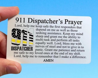 911 Dispatch Prayer Card - Personalized Metal Wallet Card