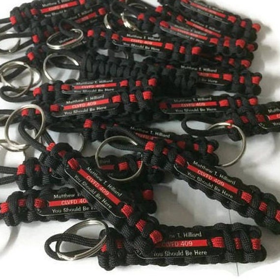 Firefighter Favors Custom Paracord Keychain Fireman Keychain