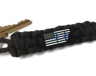 Paramedic keychain - Heart Rhythm American flag keychain in choice of color,  EMS, Medic, RN, or student Nurse - Healthcare gifts in bulk