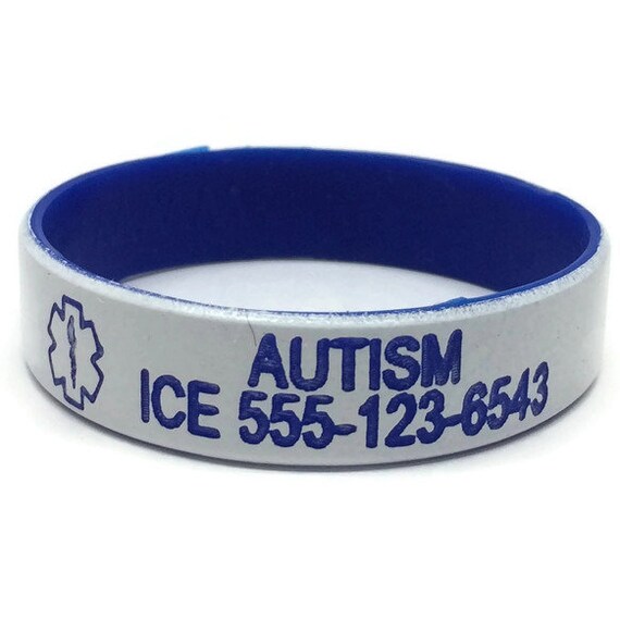 Autism bracelet for kids Silicone ID bracelet Personalized Etsy