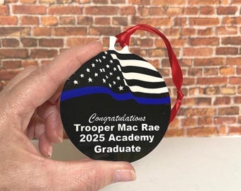 Personalized State Trooper Ornament - Police gifts Made in USA