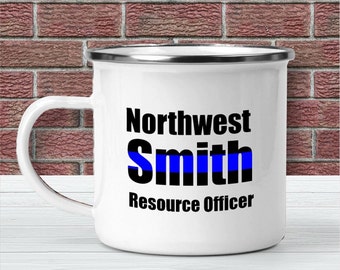 Resource Police Officer mug personalized with name - Custom Thin Blue Line Police gifts - Mug for Law Enforcement - Bulk orders welcome