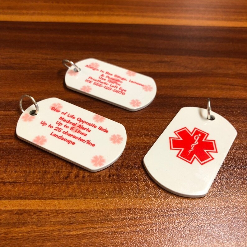 Medical Alert Necklace Personalize This Waterproof Medical Etsy