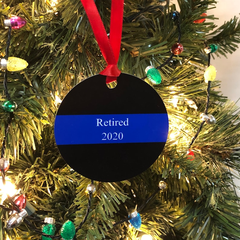Meaningful gift idea Thin Blue Line Law enforcement gift Shatterproof holiday decor K9 Police ornament personalized