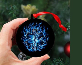 Star of Life Christmas Ornament - EMT, Paramedic, Nurse Gift, Shatterproof