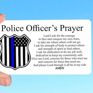 Police officer prayer wallet card - Personalized metal wallet card for law enforcement - Police week buy in bulk - Custom gift for police