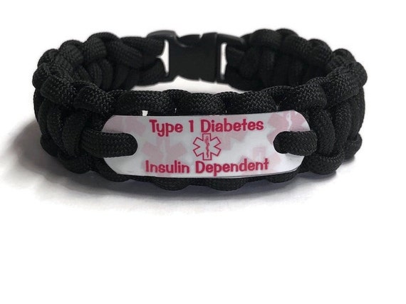 Type Diabetes Bracelet Medical Alert Bracelet in Choice of