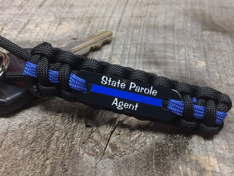 Thin Blue Line keychain, Personalized police keychain with badge number, name or short quote Buy in bulk for Police Week image 6