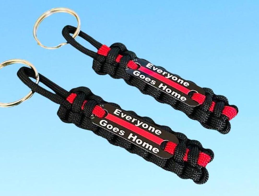 Personalized Firefighter Keychain, Paracord Keychain for