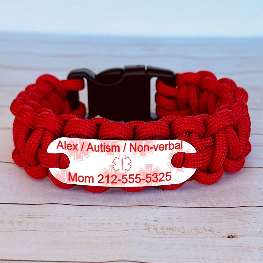 Custom Autism Bracelet Kids Medical Alert Bracelet Autism Non Verbal