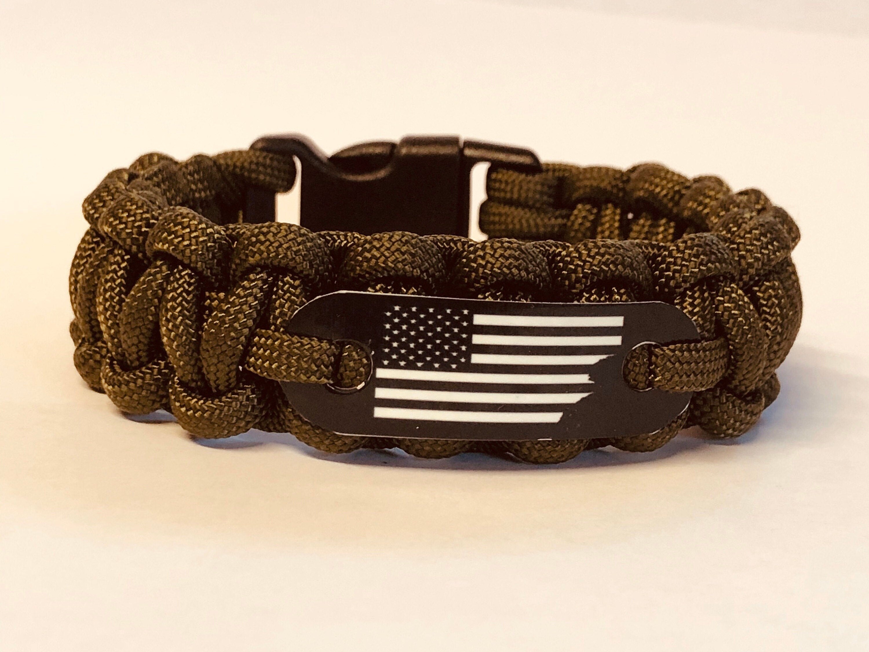 Paracord bracelet with American flag for men Patriotic Etsy