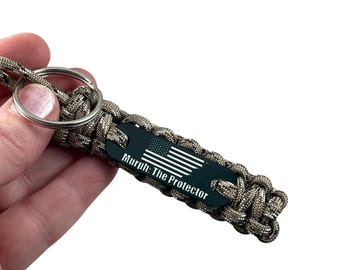 Personalized Flag Keychain - Camo Paracord Made in the USA