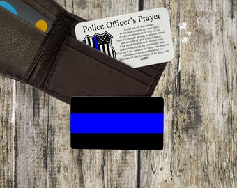 Personalized Police Officer Prayer Card - Metal Wallet Card - Police gifts