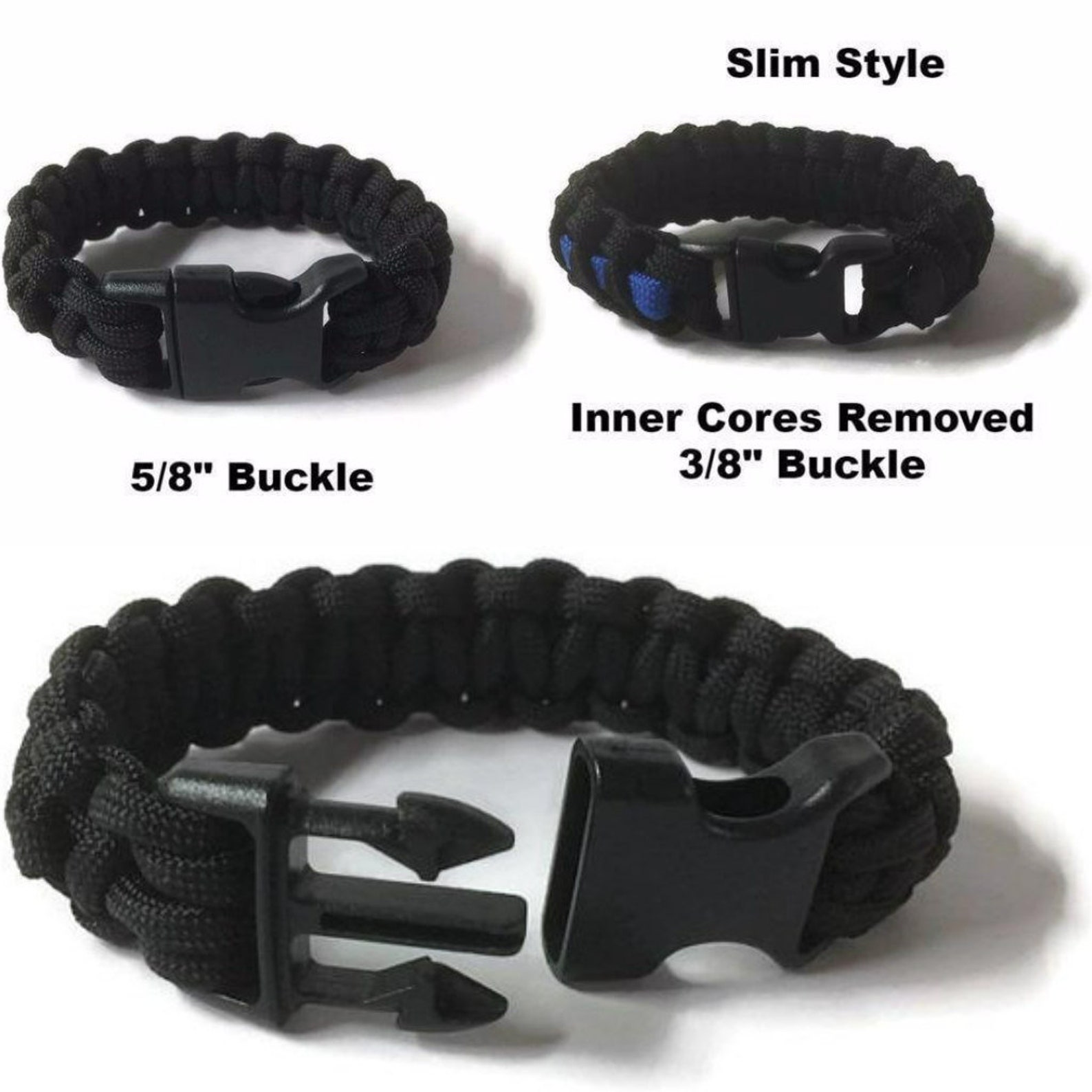 Police Thin Blue Line Paracord Bracelet With Flag for Men Etsy