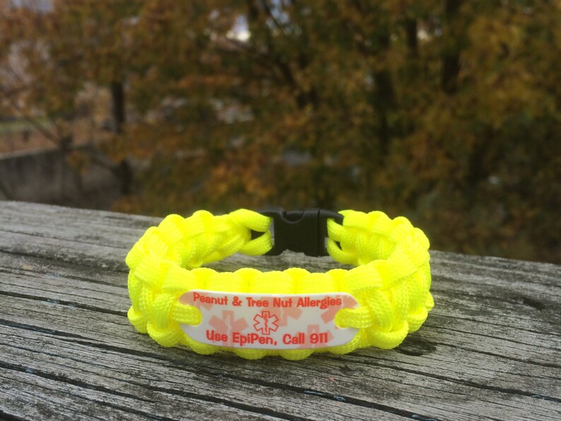 Peanut and Tree Nut Allergy medical alert bracelet for adults Etsy