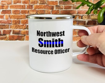 Resource Officer coffee mug personalized with name - Custom Thin Blue Line Police gifts - Mug for Law Enforcement - Bulk orders welcome