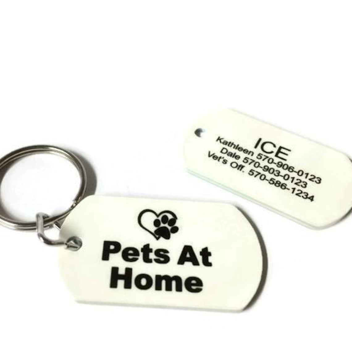 Pet Home Alone Emergency Alert Keychain With Choice of Text Etsy