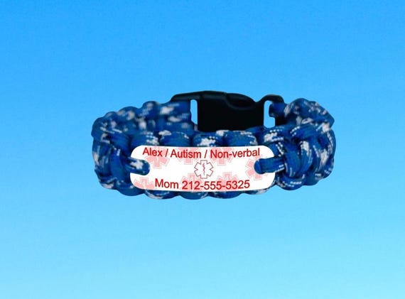Personalized Medical Alert Bracelet – Autism, Waterproof ID