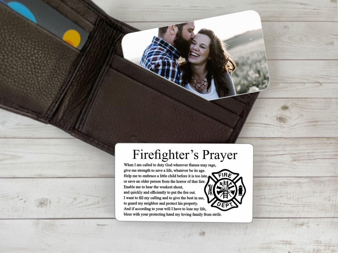 Firefighter Prayer Card for Wallet Personalized Fireman Gift - Bulk ...