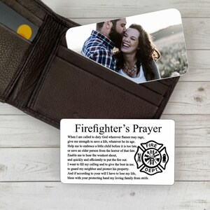 Firefighter prayer card for wallet personalized Fireman gift - bulk orders welcome