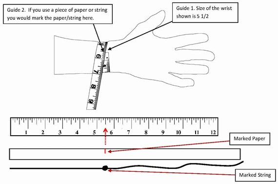 Paracord Bracelet Measurement Chart