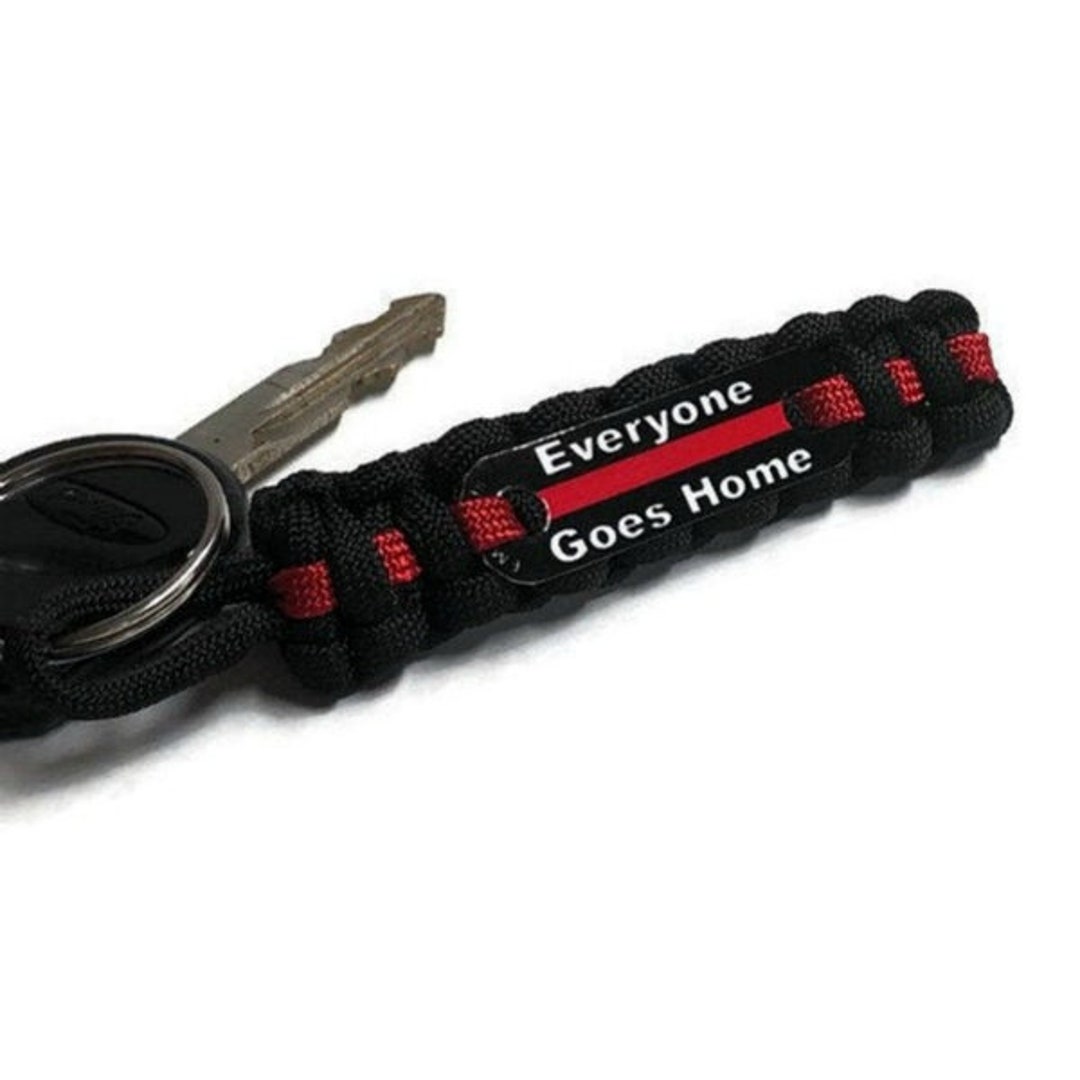 Personalized Firefighter Keychain, Paracord Keychain for Firefighters