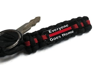 Personalized firefighter keychain, Paracord keychain for Firefighters - bulk pricing available - Party favors