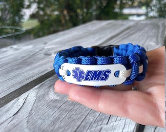 EMS Paracord Bracelet, Handmade First Responder Gift - Made in USA