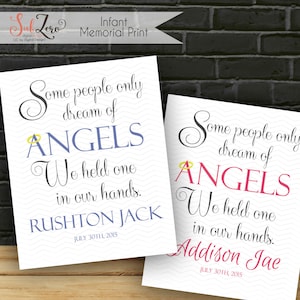 Infant Memorial, &quot;Some People Only Dream of Angels&quot; - Digital Print 8x10 (infant loss, miscarriage, stillborn, loss of a child)