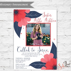 LDS Missionary Announcement or Homecoming - Sister Missionary Called to Serve 5x7 Printable Photo Card