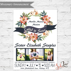 LDS Missionary Announcement or Homecoming - Sister Missionary Called to Serve 5x7 Printable Photo Card