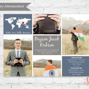 LDS Missionary Announcement of Homecoming - "Return with Honor" OF "Called to Serve" 5x7 afdrukbare fotokaart - Digitaal bestand