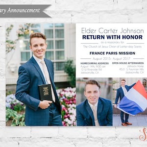 LDS Missionary aankondiging of Homecoming - ouderling "terug met eer" of "Called to Serve" 5 x 7 afdrukbare fotokaart - digitaal bestand